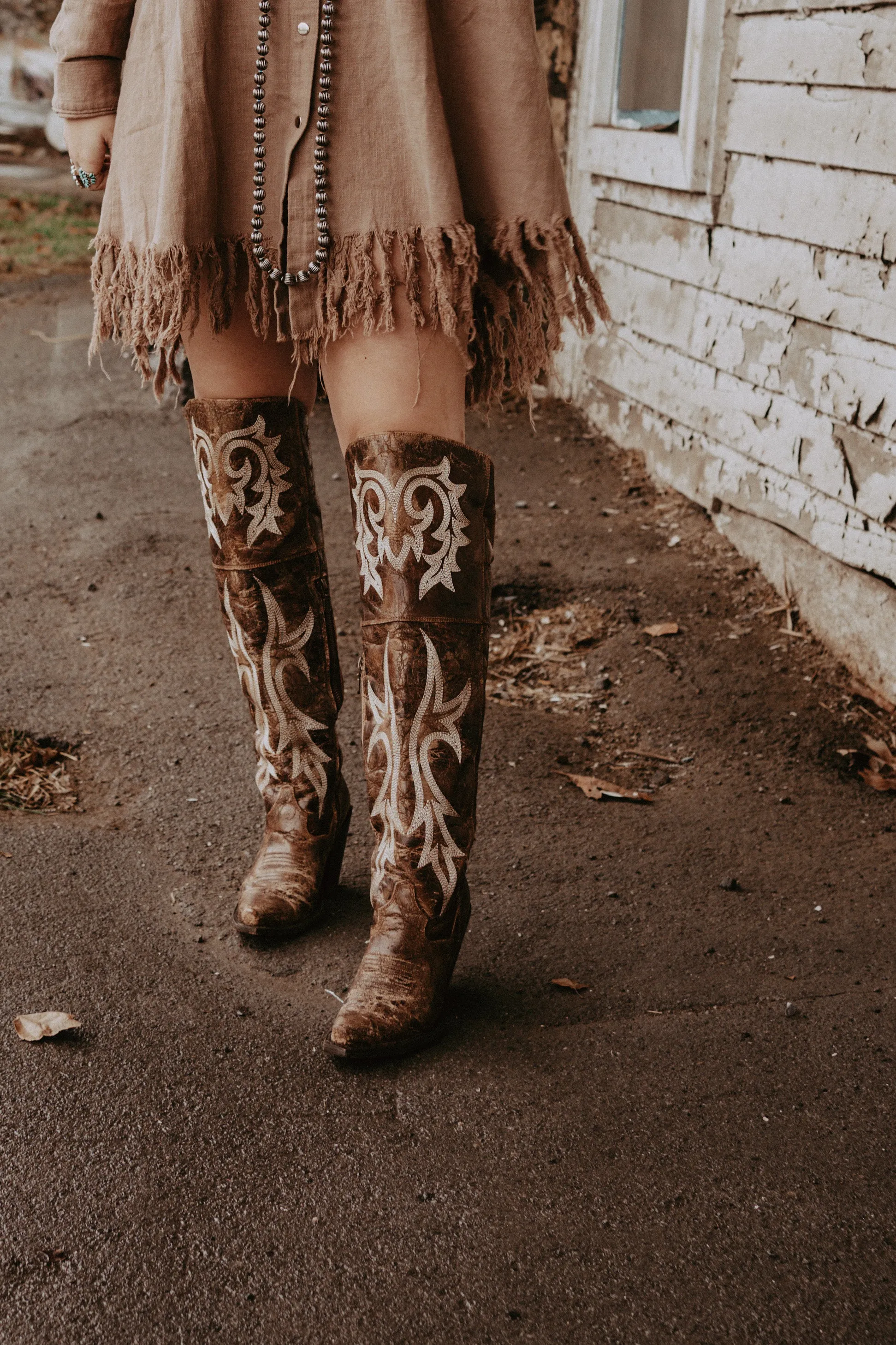 Jolene Jilted Distressed Knee High Boots