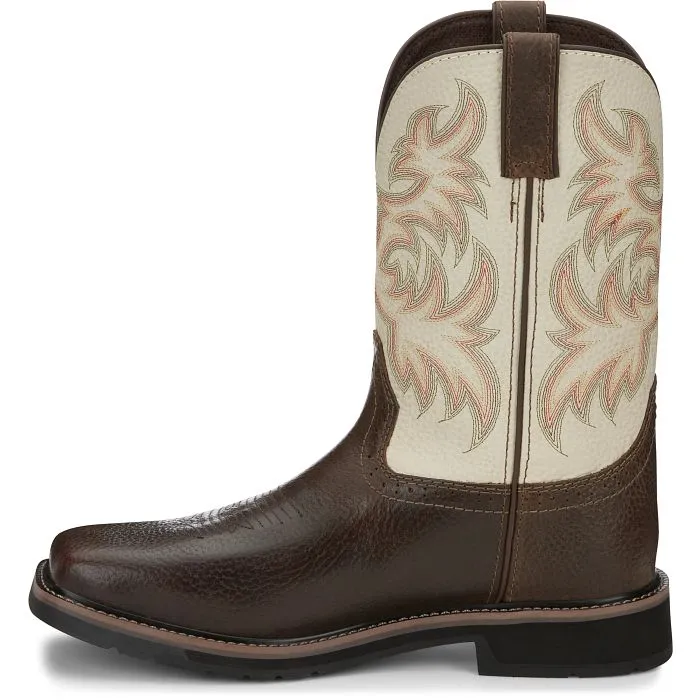 Justin Men's Driller 11" Square Toe Western Work Boot -Copper- SE4683