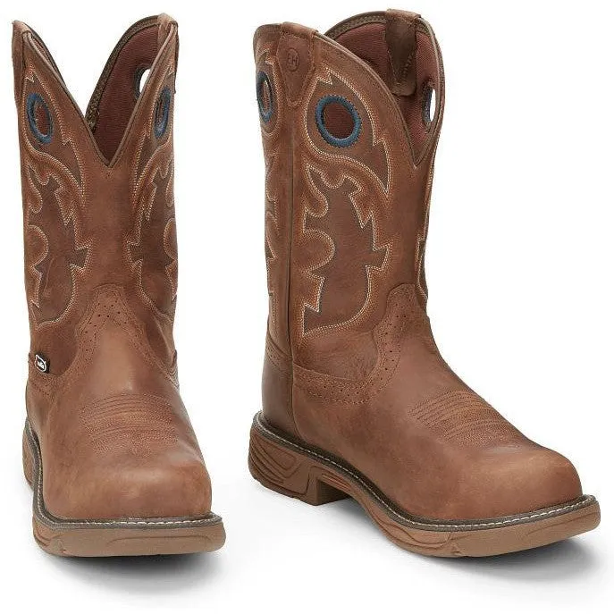 Justin Men's Rush 11" Nano CT Western Work Boot -Brown- SE4334