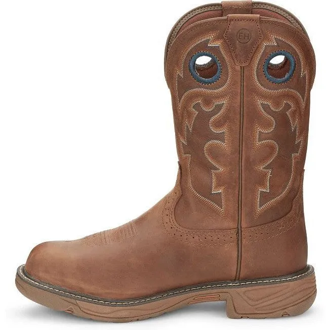 Justin Men's Rush 11" Nano CT Western Work Boot -Brown- SE4334