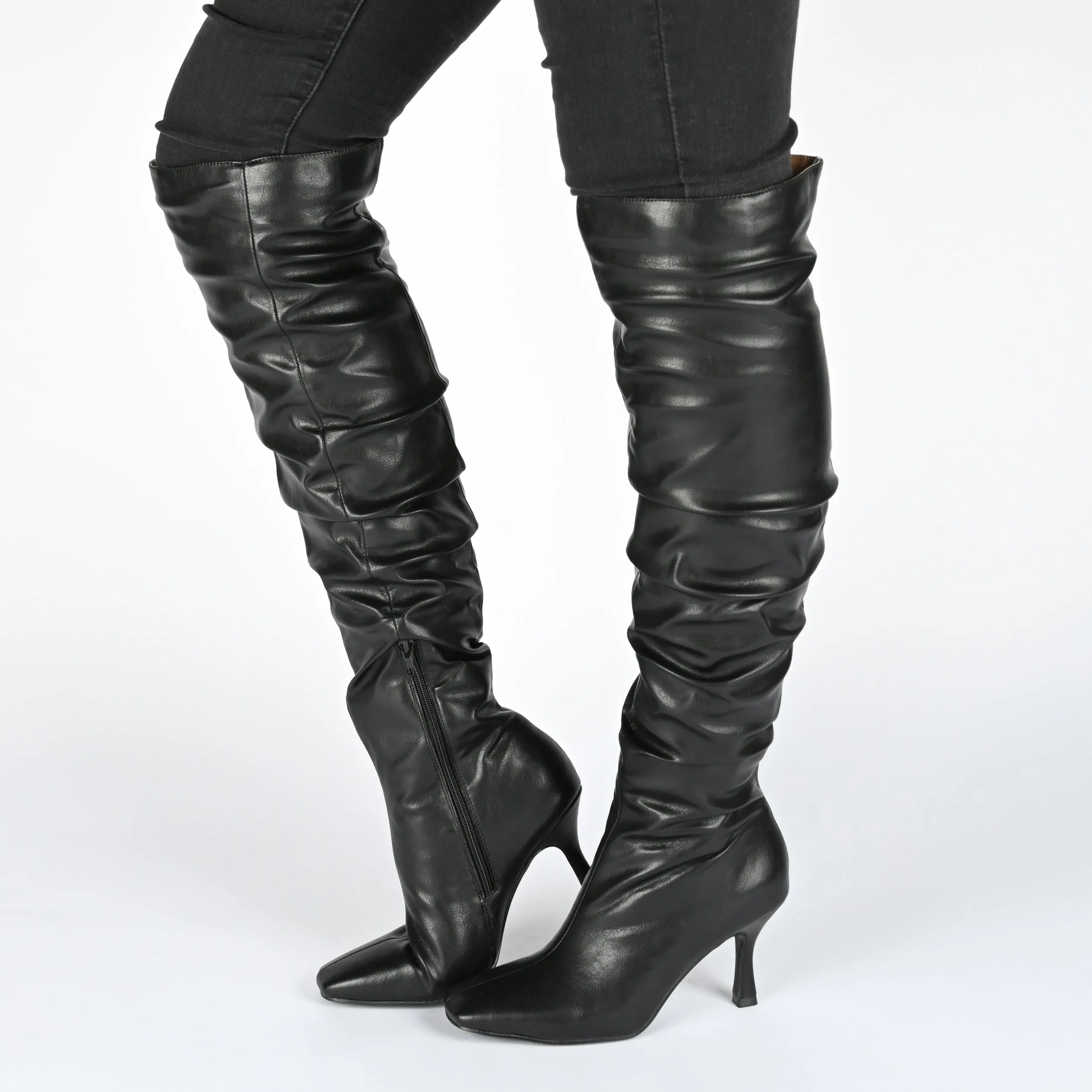 KINDY KNEE HIGH BOOTS IN WIDE CALF