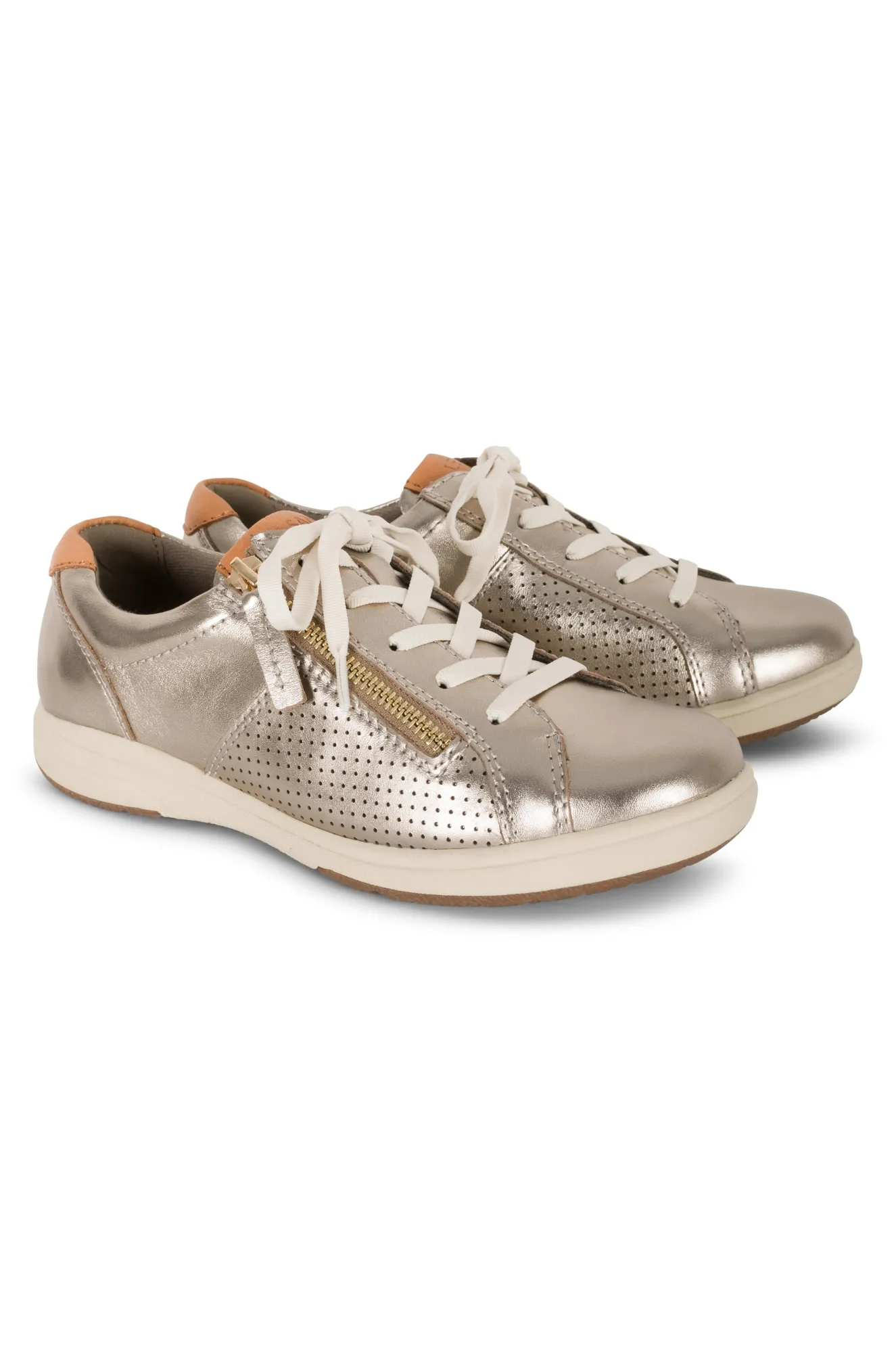 Leather Lace up & Zip Sneaker | PEWTER | POOL ZZ