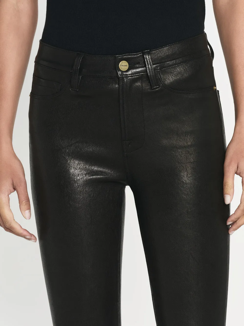 Leather Le High Skinny -- Washed Black