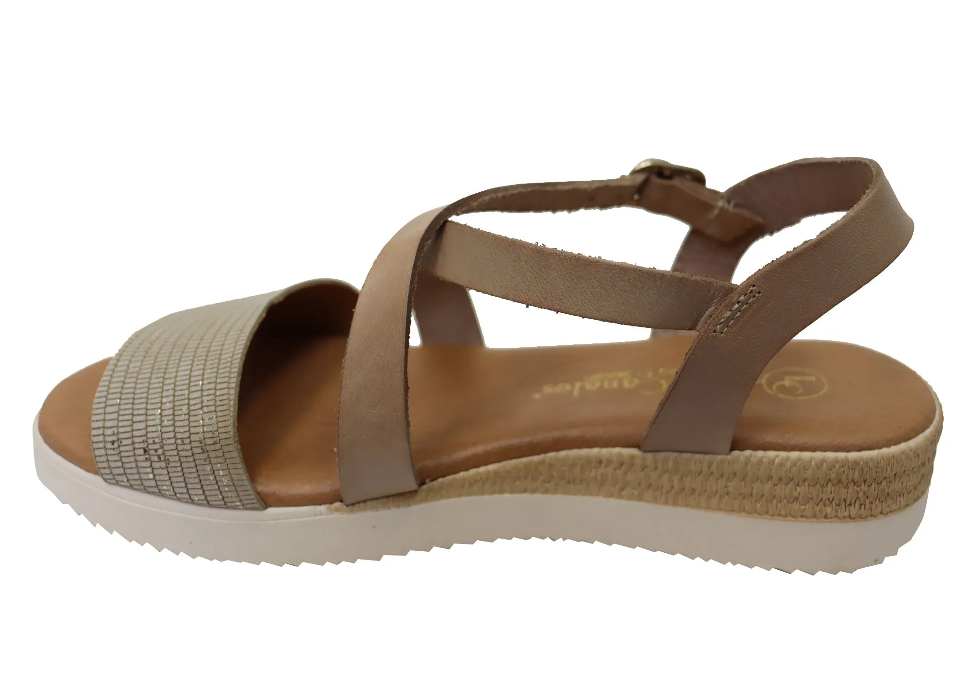 Lola Canales Cambridge Womens Comfort Leather Sandals Made In Spain