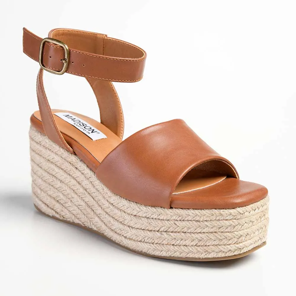 Madison Lauren Espadrille Wedge Sandal - Tan