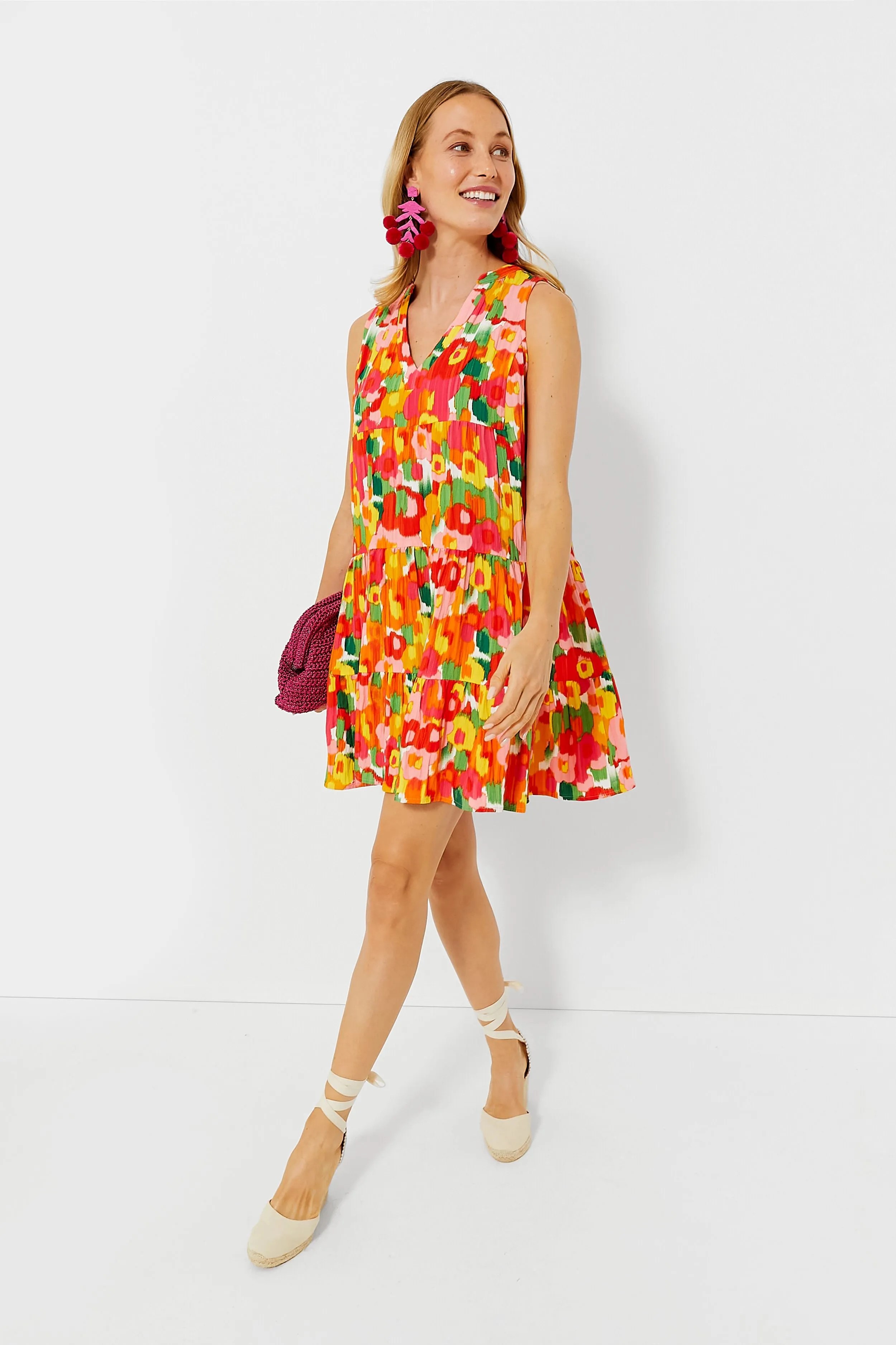 Magnolia Watercolor Sleeveless Kenzo Dress