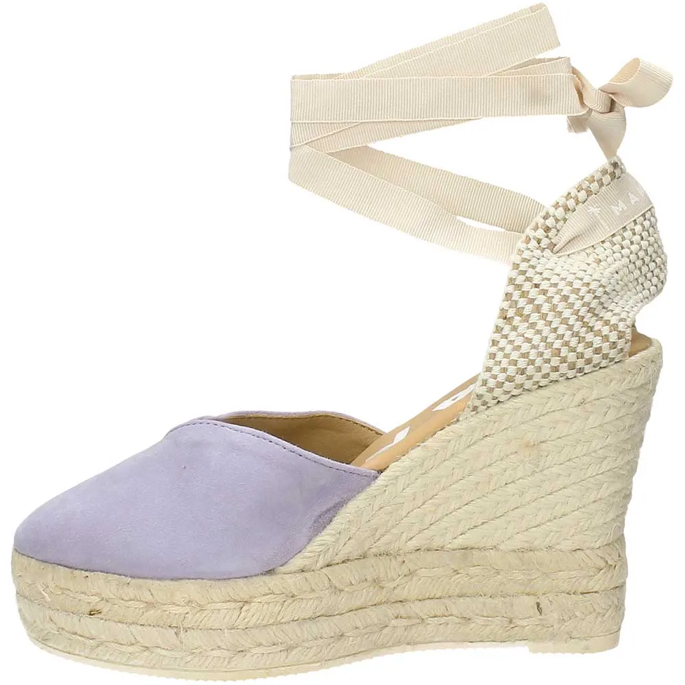 Manebì heart-shaped wedge espadrilles suede lilac