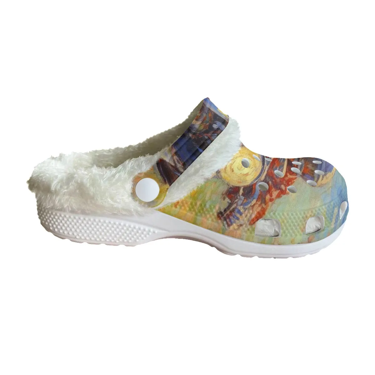 Mc#26 Men's Classic Clogs with Fleece, abstract, print