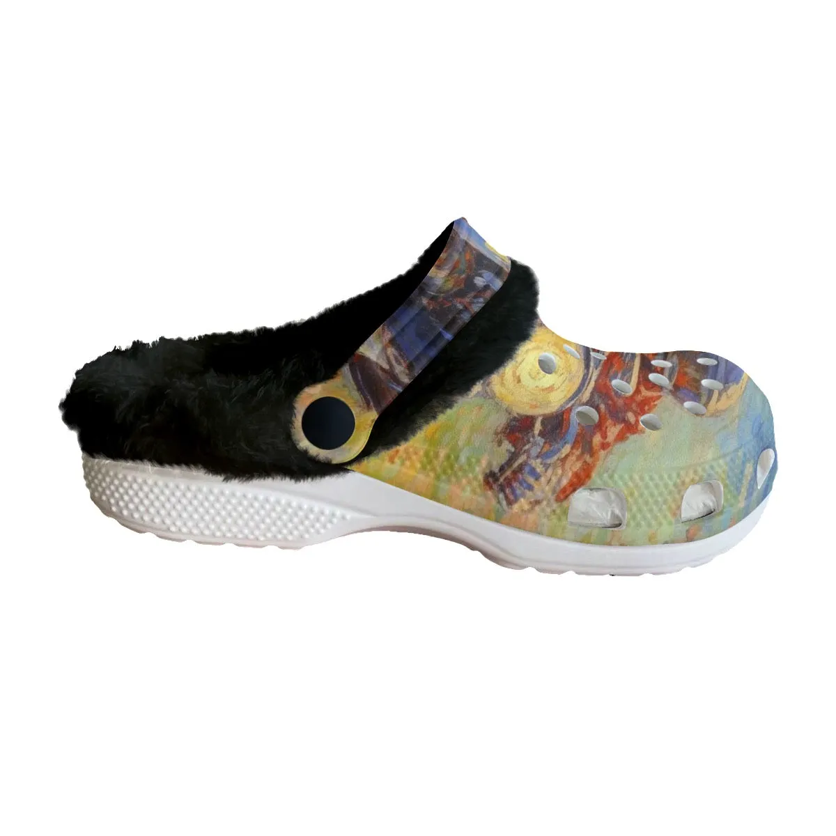 Mc#26 Men's Classic Clogs with Fleece, abstract, print