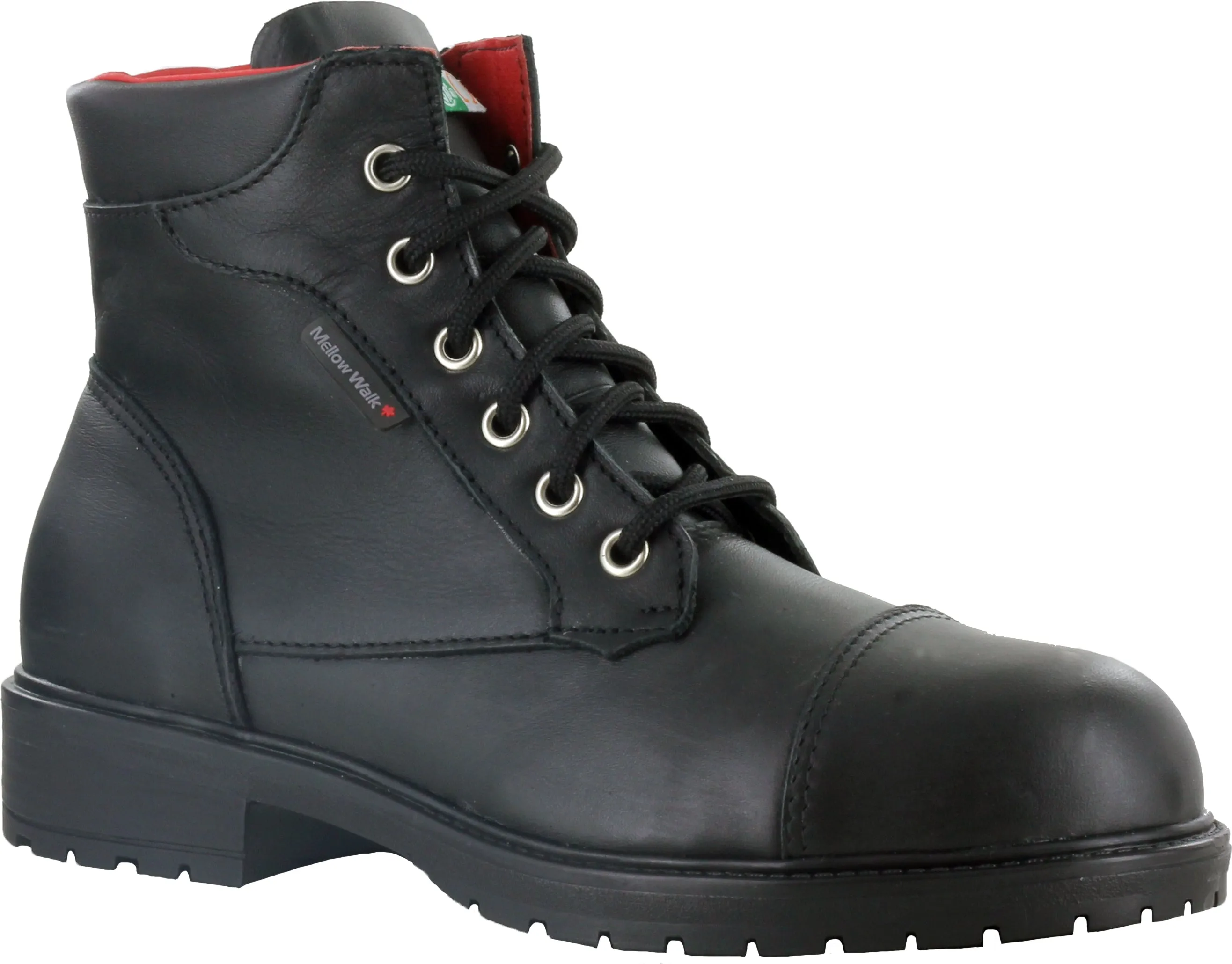 Mellow Walk Ellie Womens Black Leather Redline Work Boots