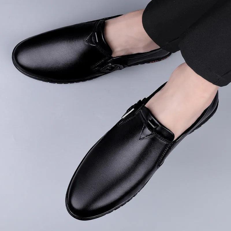 Men Driving Breathable Flats Casual Shoes Wedding Slip on loafers Leather Shoes | 23008