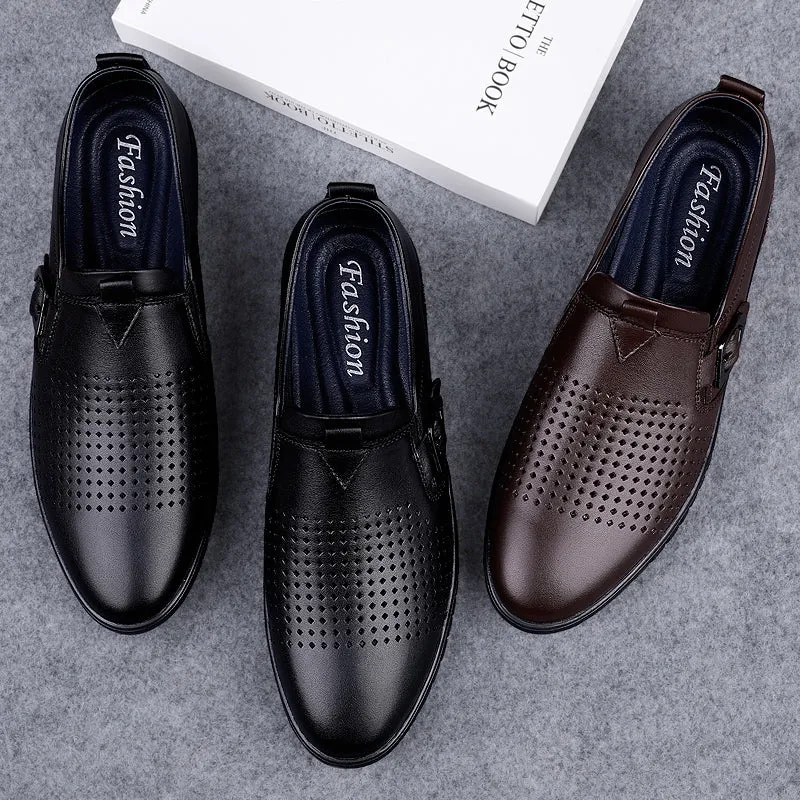 Men Driving Breathable Flats Casual Shoes Wedding Slip on loafers Leather Shoes | 23008