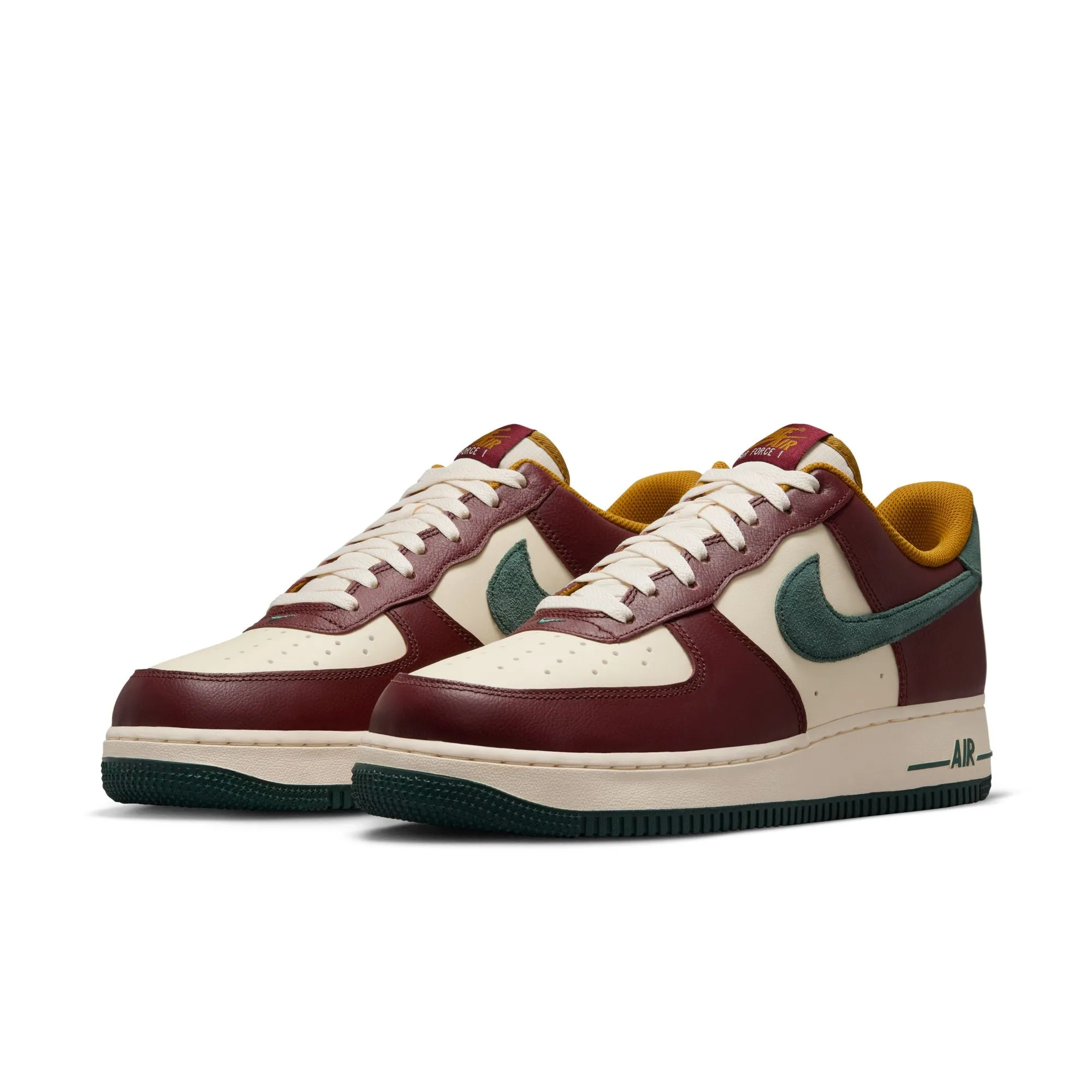 MENS NIKE AIR FORCE 1 LOW (DARK TEAM RED/VINTAGE GREEN)