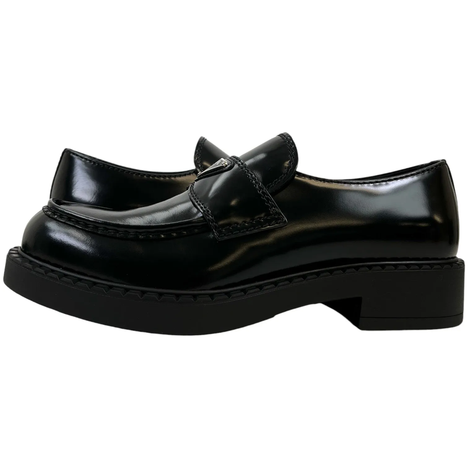 Men's Plaque Logo Loafers Black Size EU 41 / UK 7