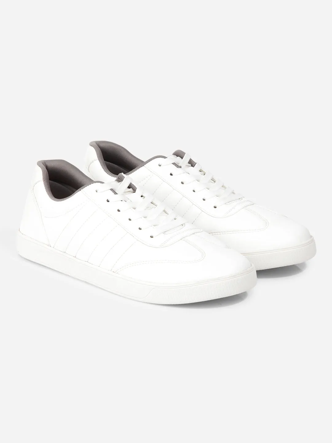 Men's White Lace Up  Sneakers IX6020