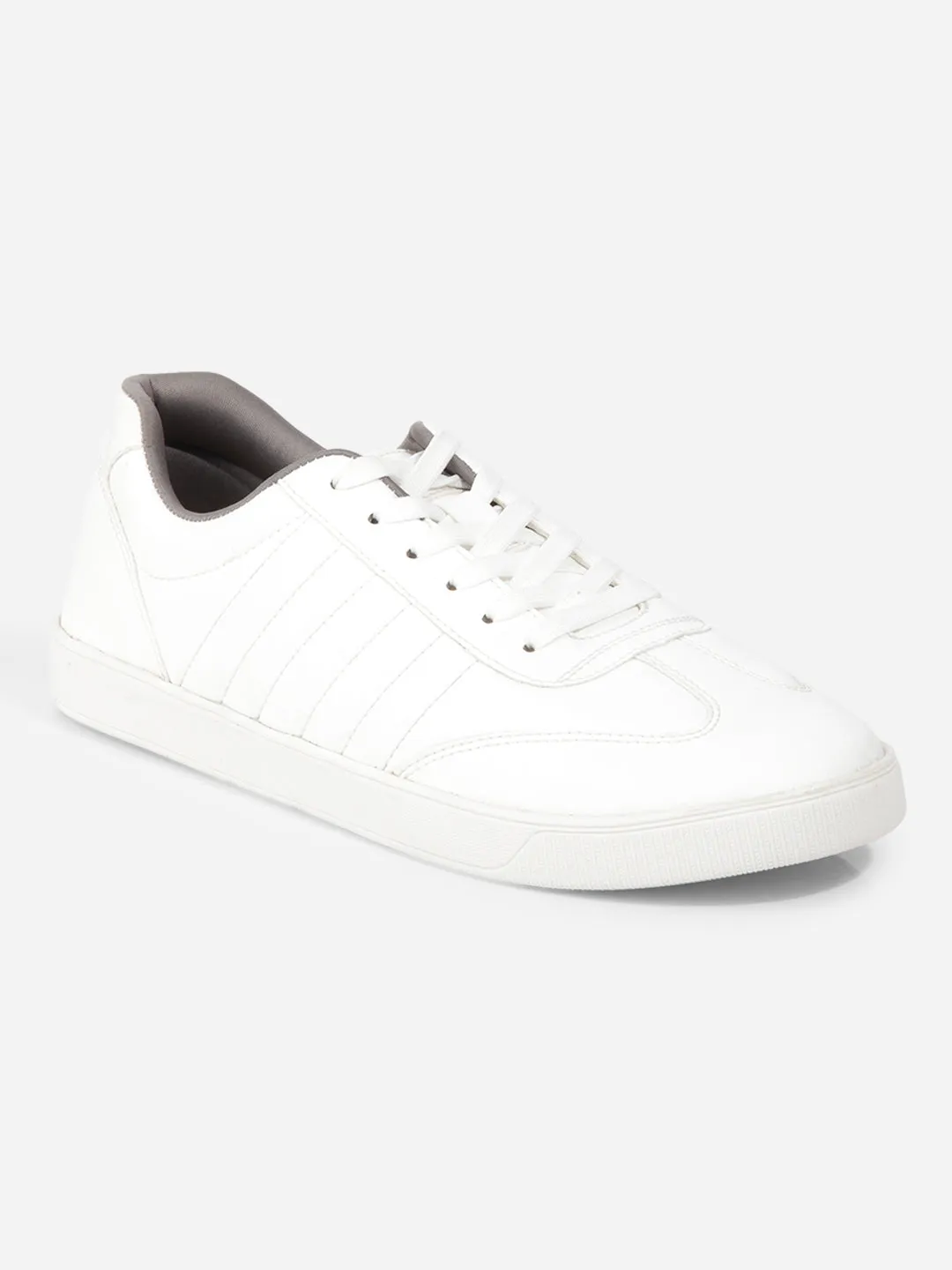 Men's White Lace Up  Sneakers IX6020