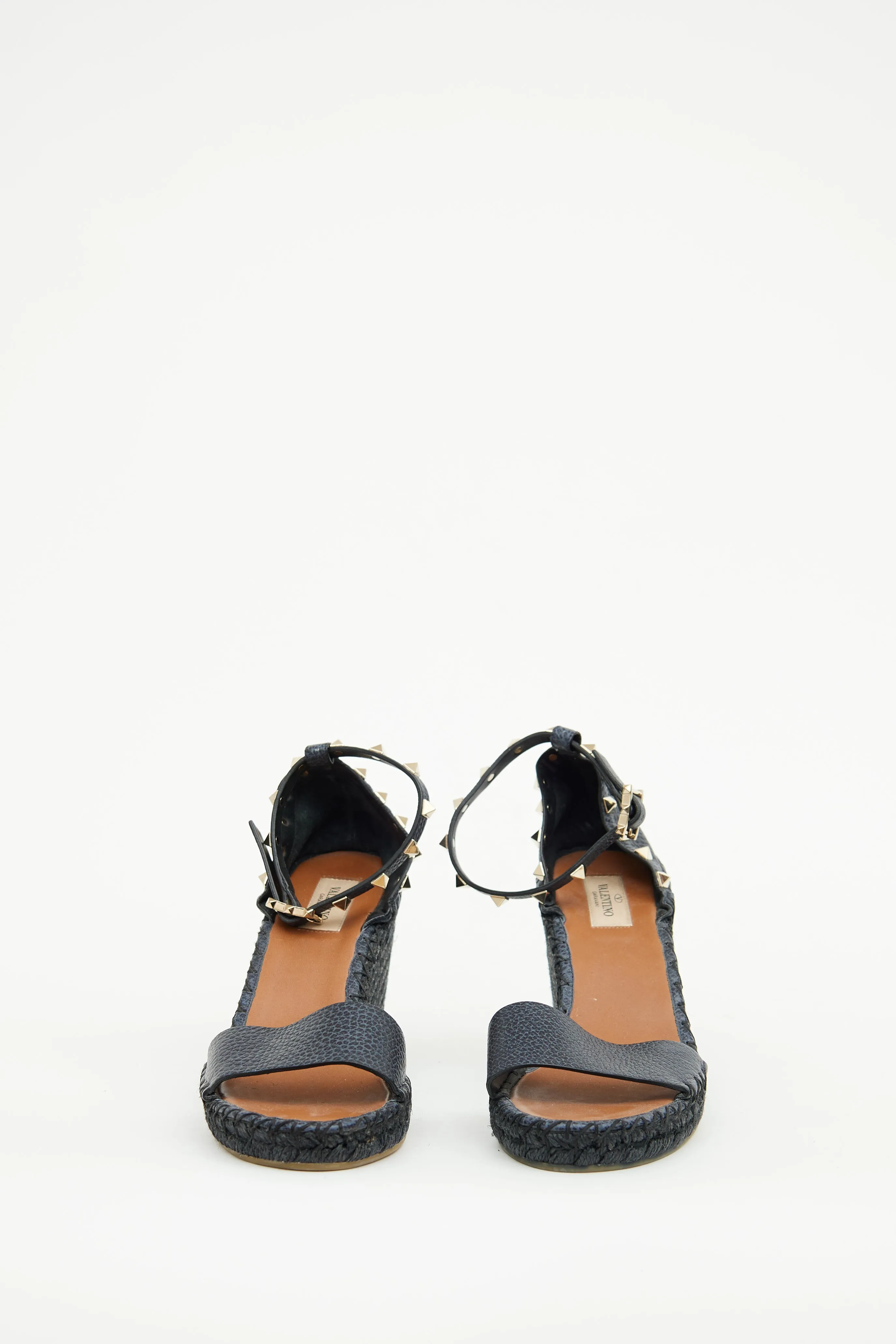 Navy Rockstud Espadrille Sandal