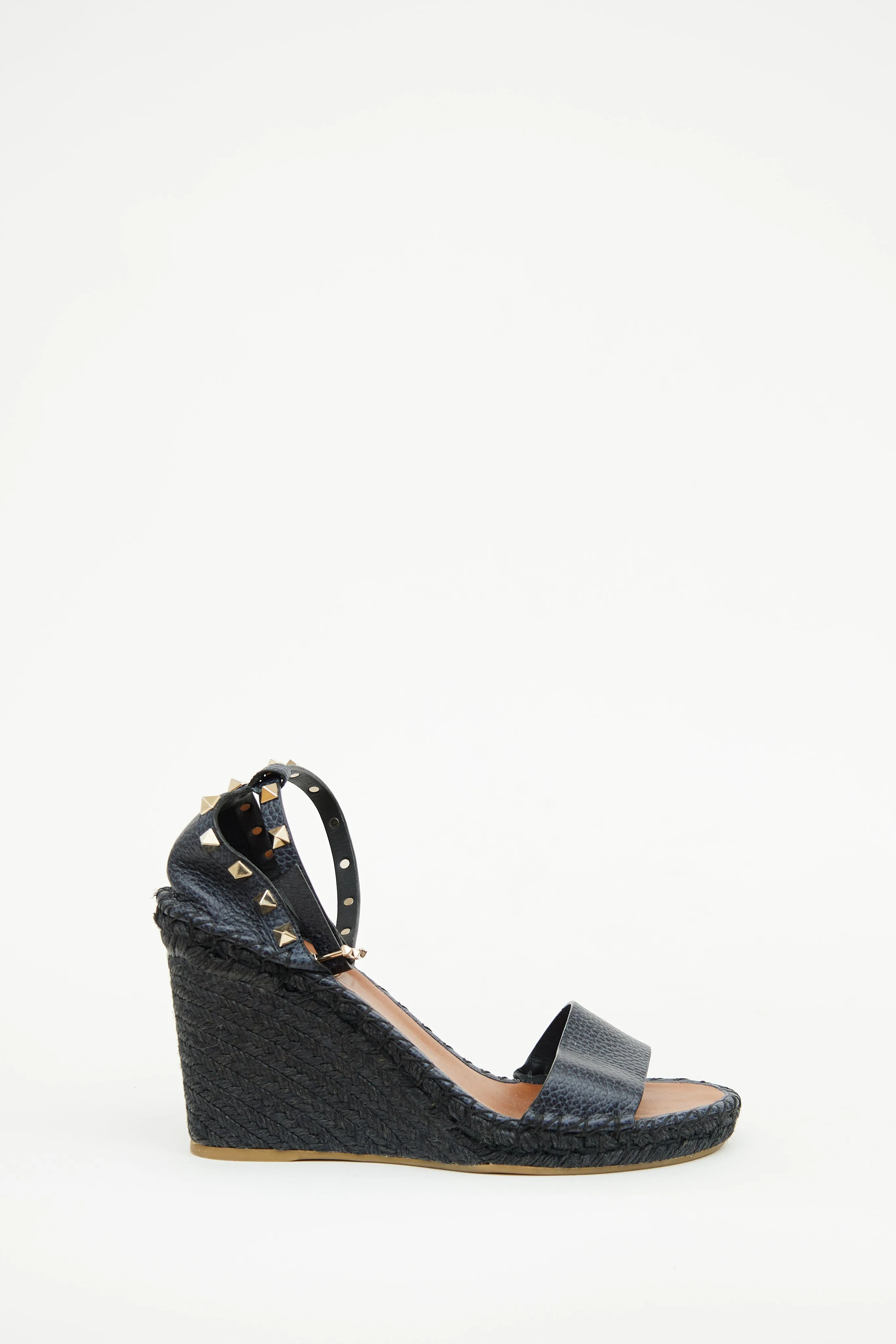 Navy Rockstud Espadrille Sandal