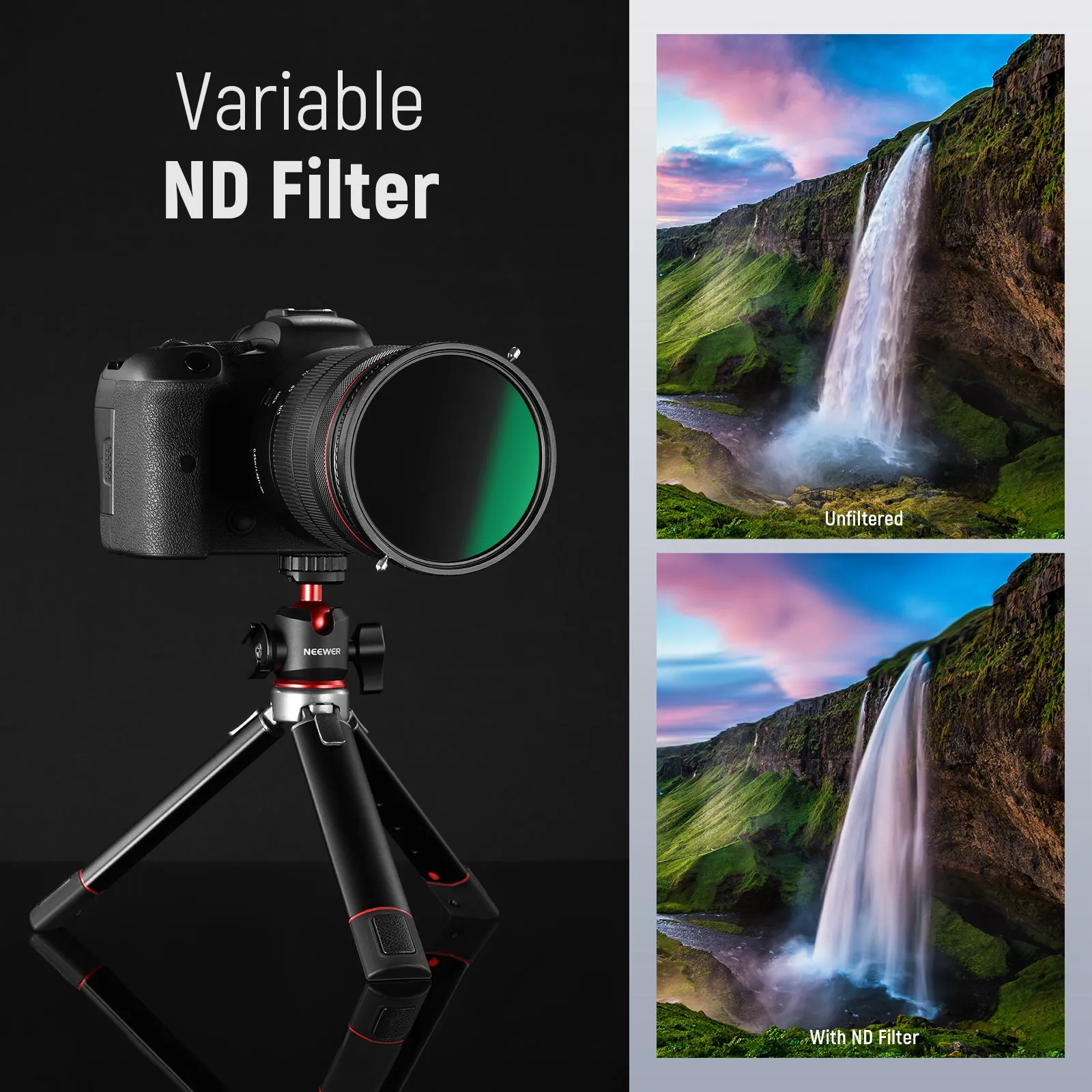 NEEWER 2 in 1 Variable ND Filter ND2–ND32 & CPL Filter