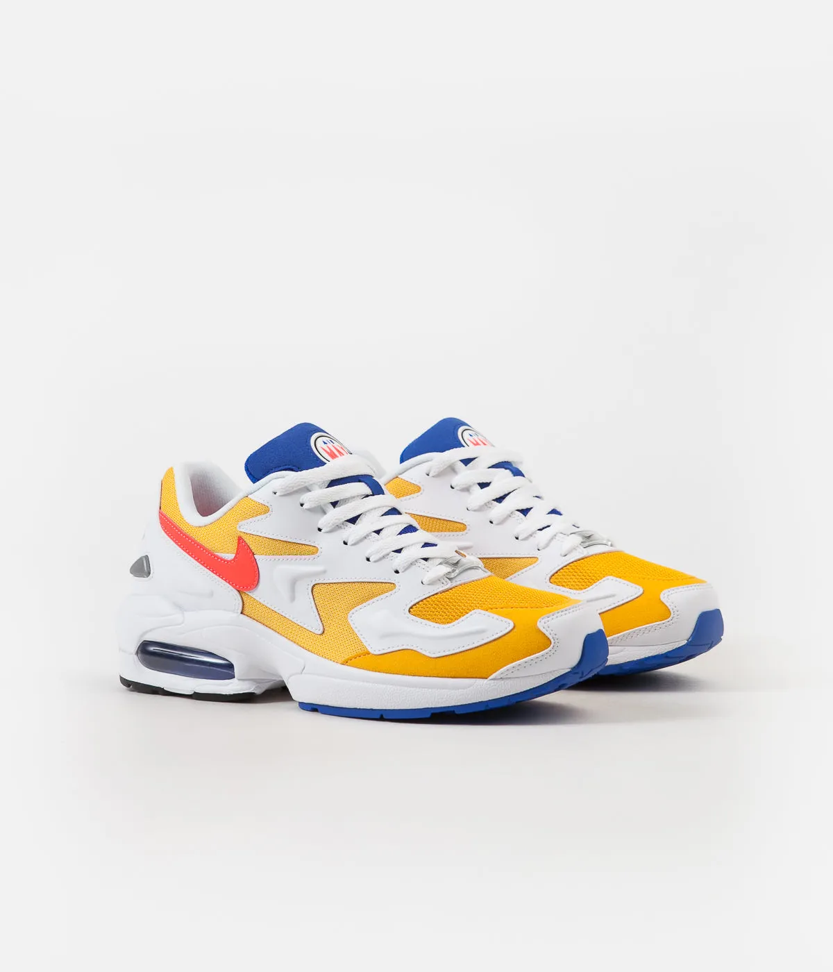 Nike Air Max 2 Light Shoes - University Gold / Flash Crimson - Racer Blue