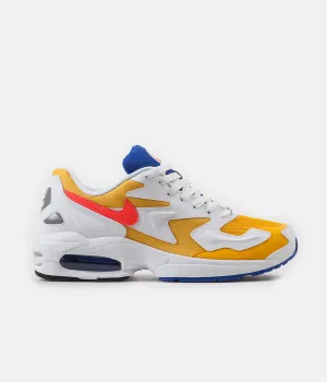 Nike Air Max 2 Light Shoes - University Gold / Flash Crimson - Racer Blue