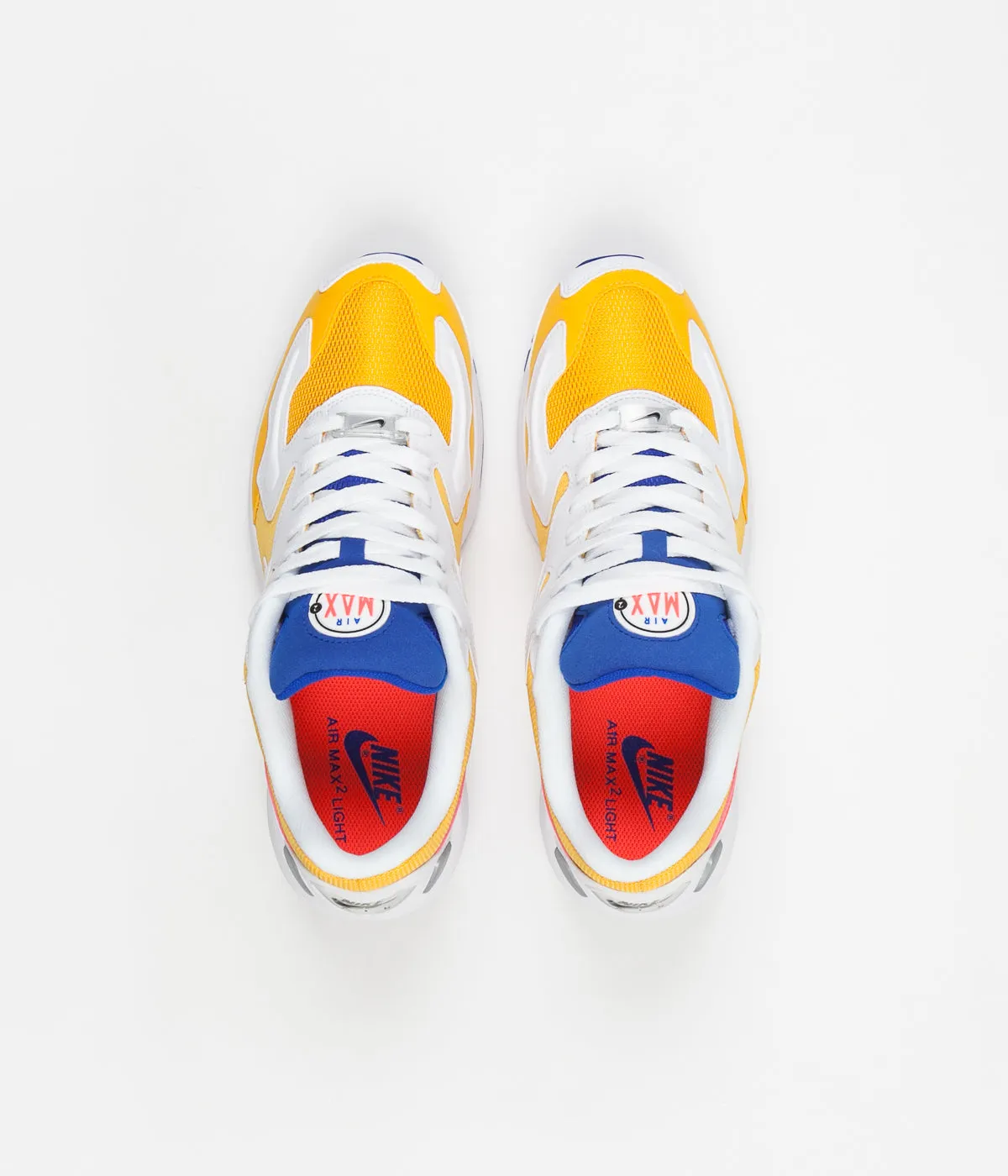 Nike Air Max 2 Light Shoes - University Gold / Flash Crimson - Racer Blue