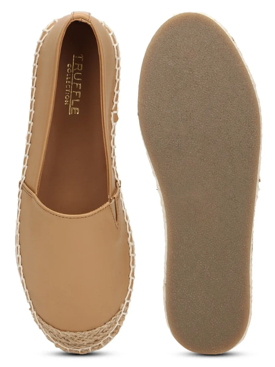 Nude PU Slip On Espadrilles