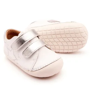 Old Soles Girl's 4101 Pave Splash Casual Shoes - Snow / Silver / White Sole