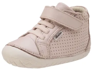 Old Soles Girl's Pave Cheer Premium Leather First Walker Sneaker Shoes, Powder Pink