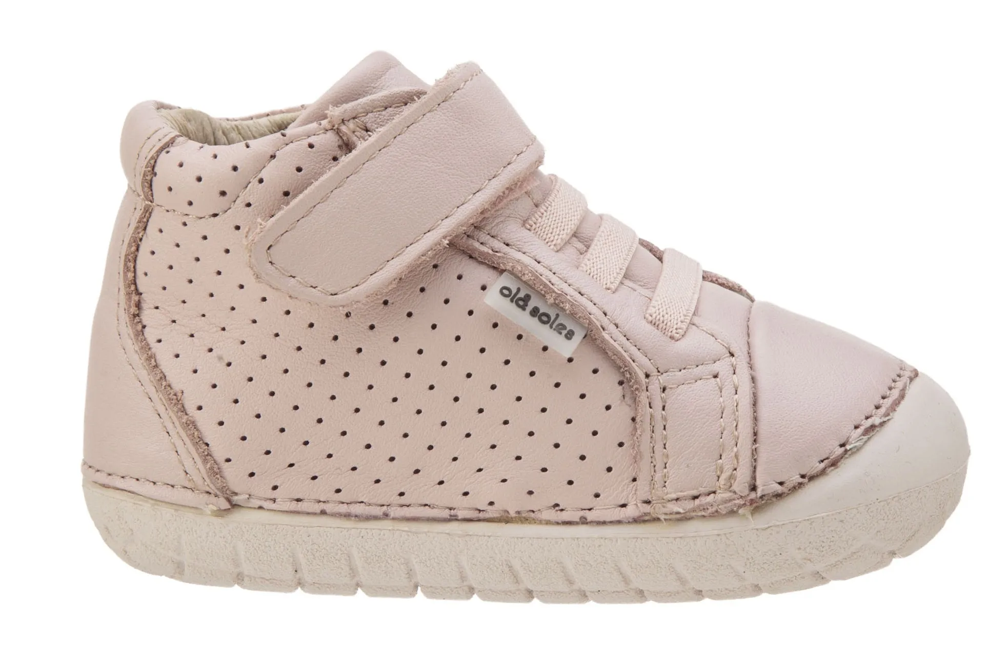 Old Soles Girl's Pave Cheer Premium Leather First Walker Sneaker Shoes, Powder Pink