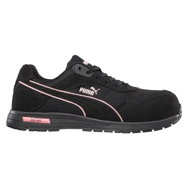 Puma Women's 643125  Frontside Black Pink Low Composite Safety Toe Metal Free Work Shoes