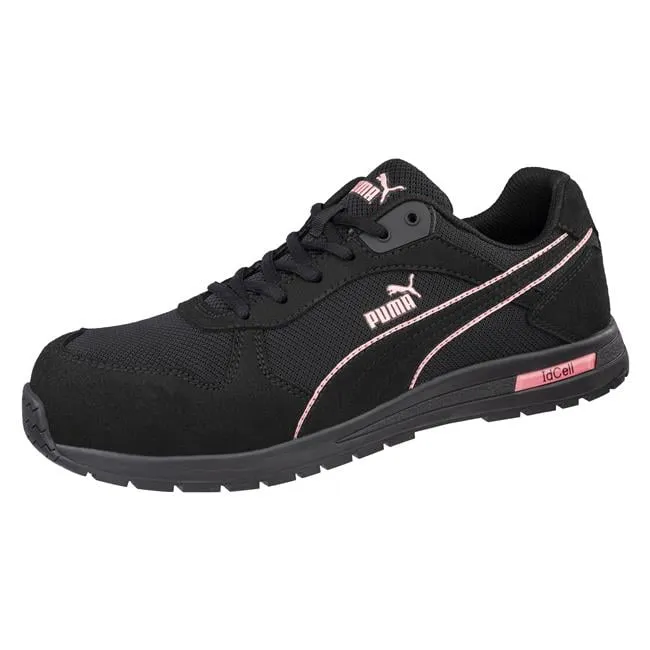 Puma Women's 643125  Frontside Black Pink Low Composite Safety Toe Metal Free Work Shoes