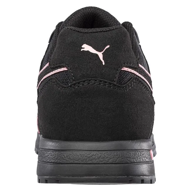 Puma Women's 643125  Frontside Black Pink Low Composite Safety Toe Metal Free Work Shoes