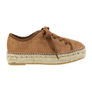 Rattan Platform Sneaker - Tan