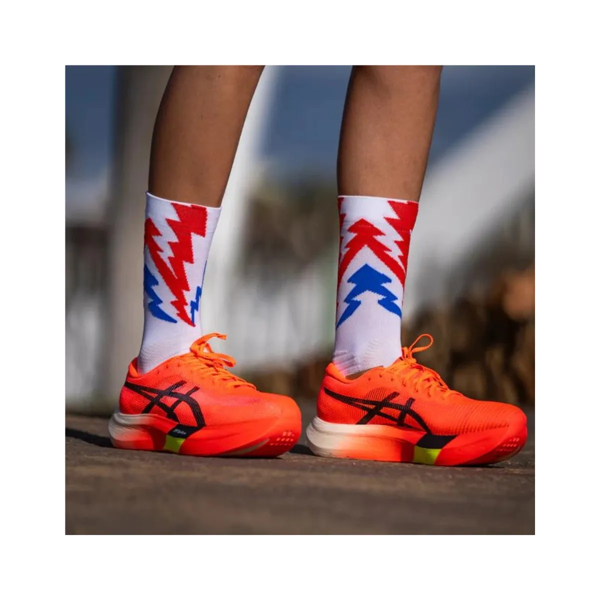 Sporcks Thunder White Socks White Red Blue