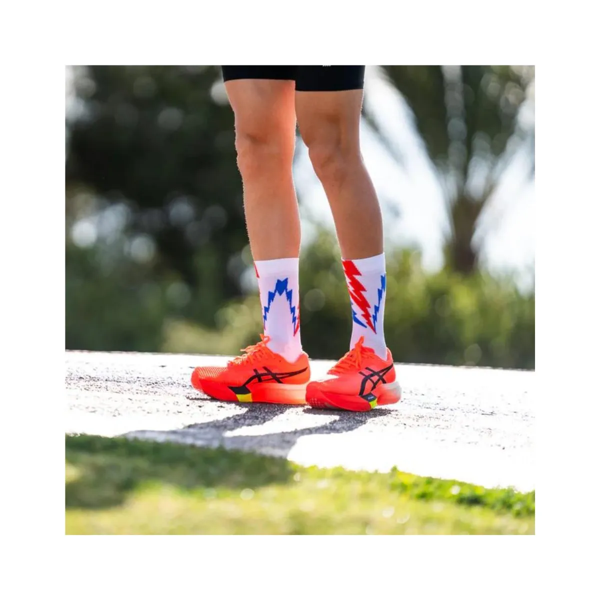 Sporcks Thunder White Socks White Red Blue