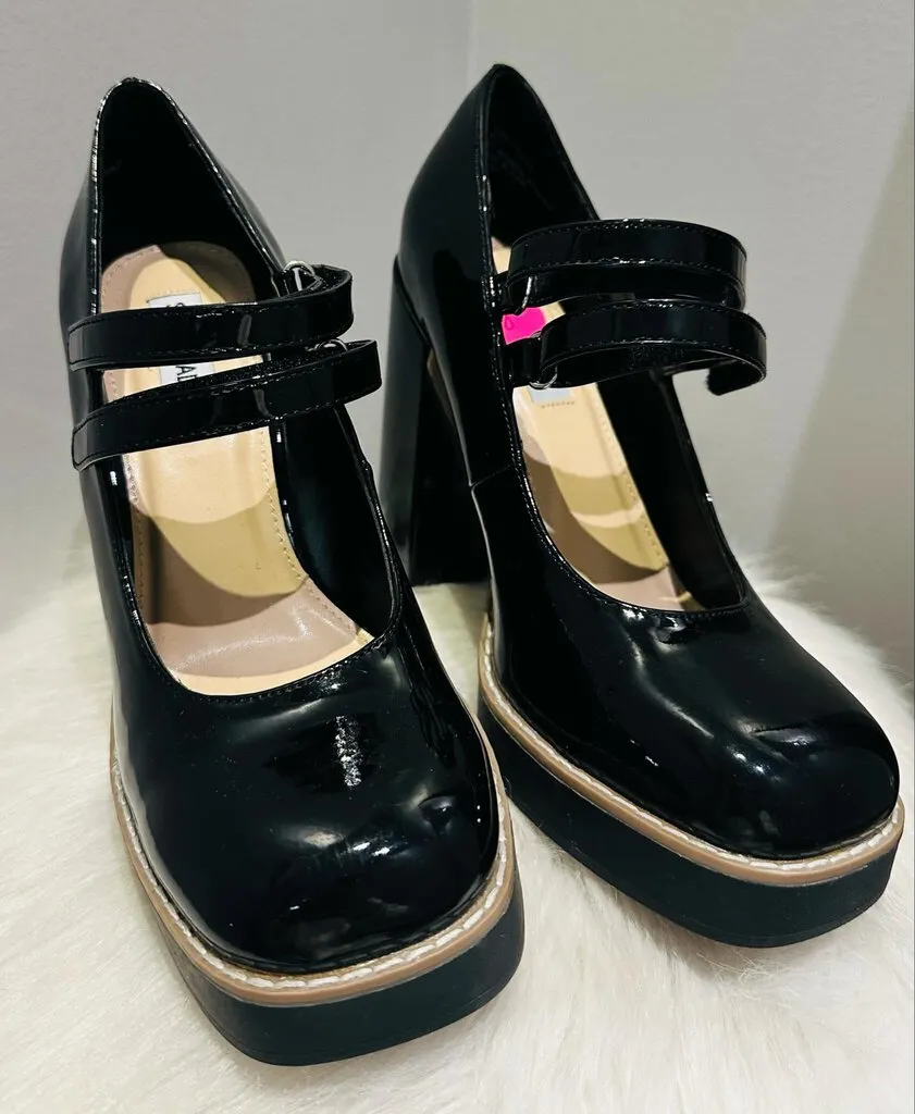 Steve Madden Twice Mary Jane Platform Heels - Size 8