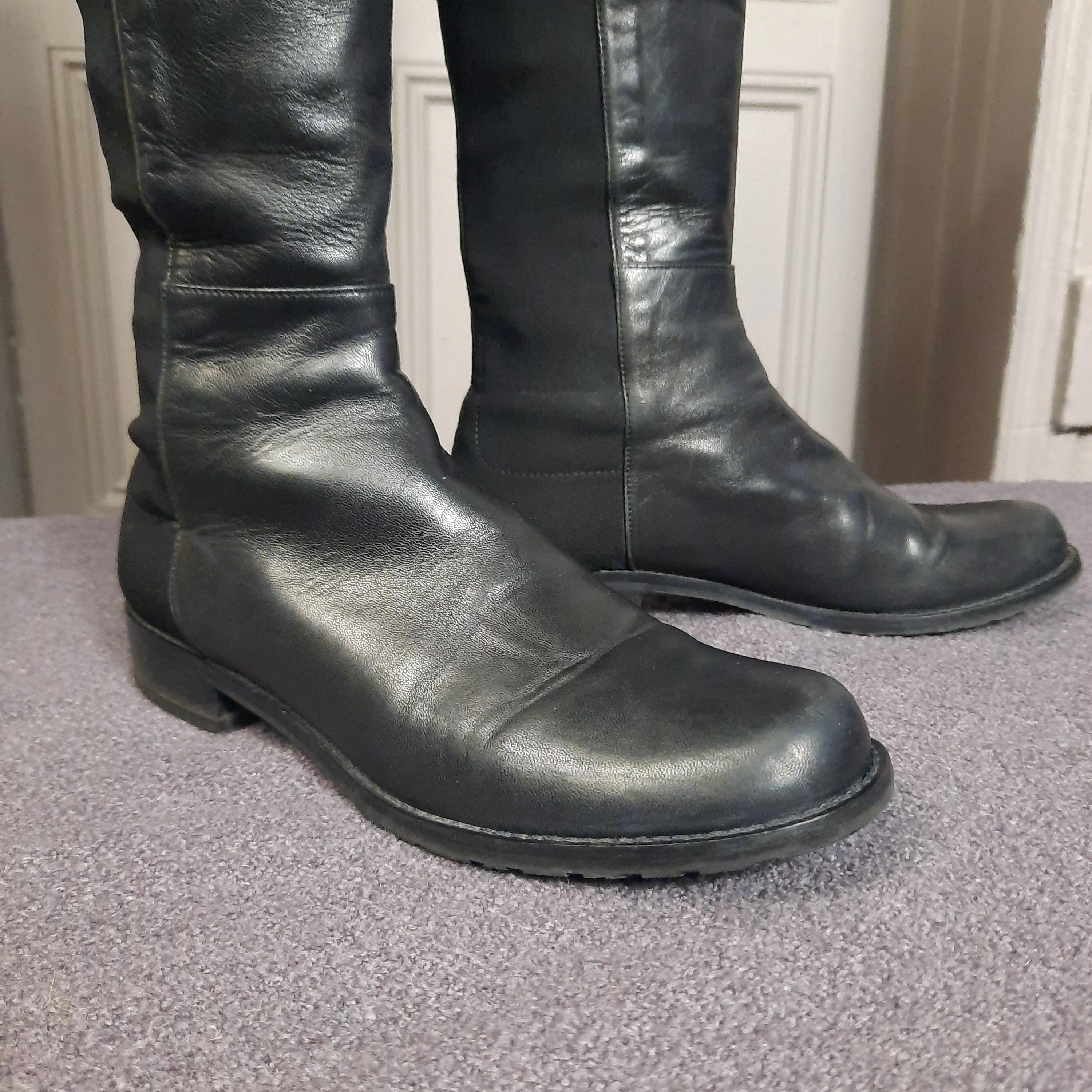 Stuart Weitzman 5050 Boots Black Nappa Size 6.5