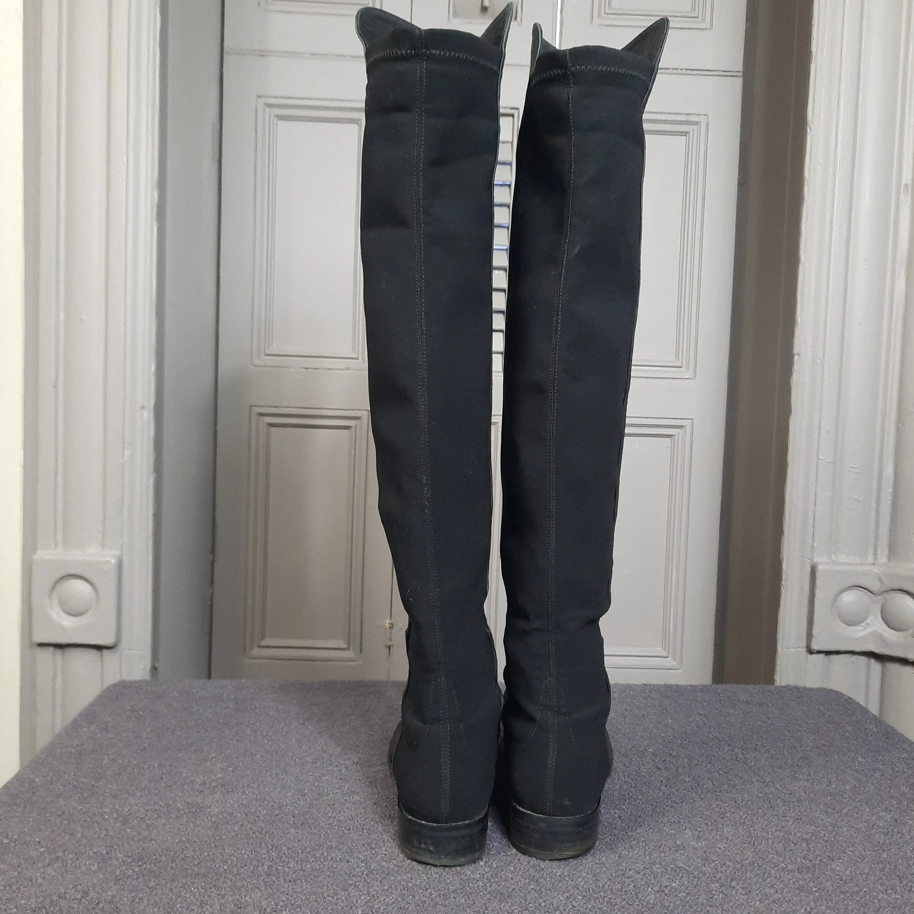 Stuart Weitzman 5050 Boots Black Nappa Size 6.5