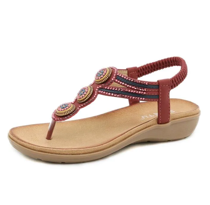 Summer Women Fashion Beaded Beach Female Sandals