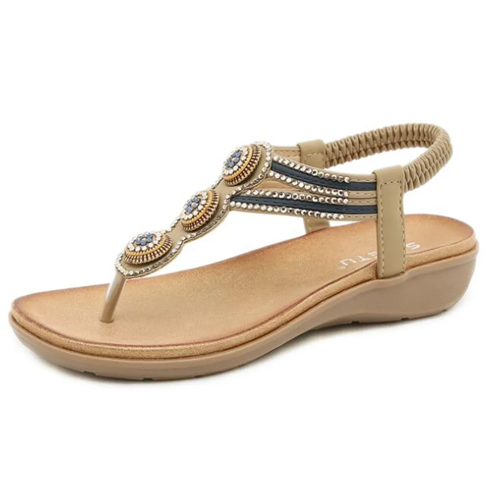 Summer Women Fashion Beaded Beach Female Sandals