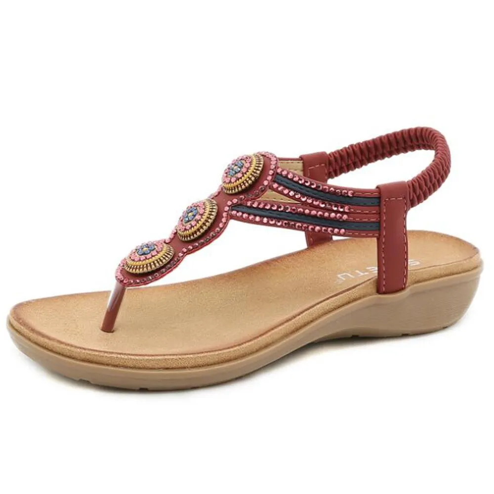 Summer Women Fashion Beaded Beach Female Sandals