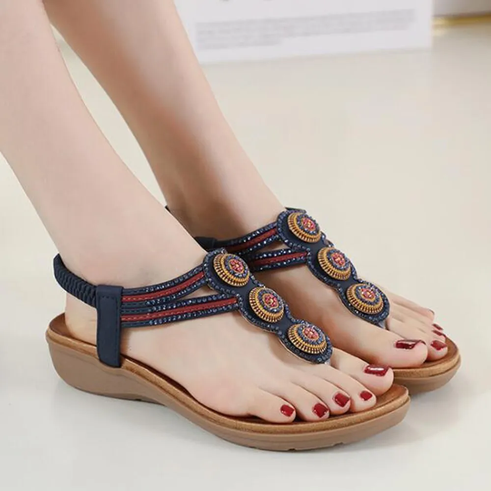 Summer Women Fashion Beaded Beach Female Sandals