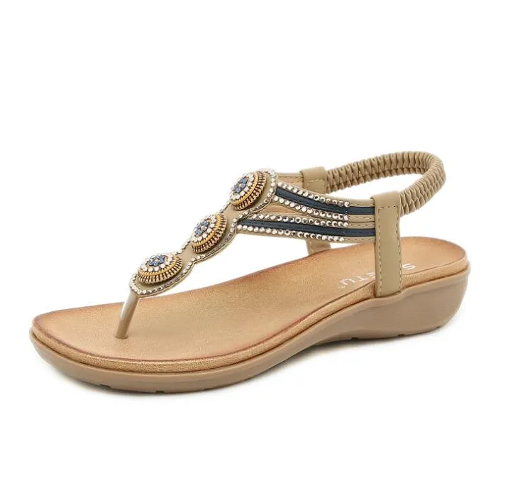 Summer Women Fashion Beaded Beach Female Sandals