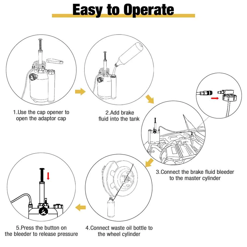 TheLAShop Master Cylinder Bleeder Kit Manual Brake Bleeder 3L