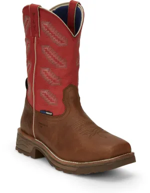 Tony Lama 11in Mens Red/Brown Energy Comp Toe Leather Work Boots