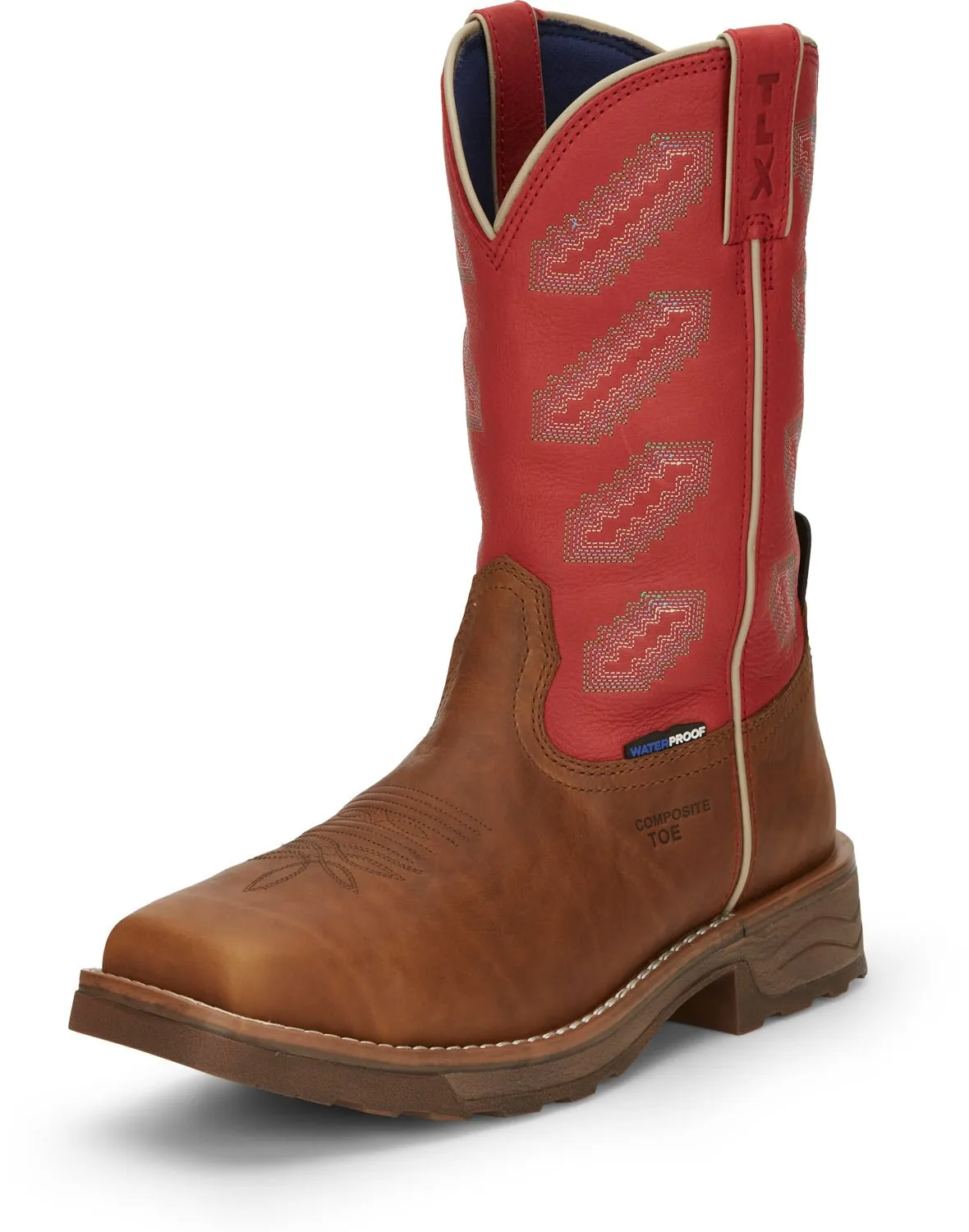 Tony Lama 11in Mens Red/Brown Energy Comp Toe Leather Work Boots