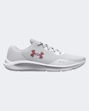 Under Armour Charged Pursuit 3 Metallic Women Running Shoes White