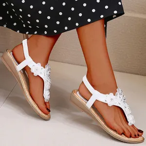 Vanccy Open Toe Flowers Bohemian Sandals