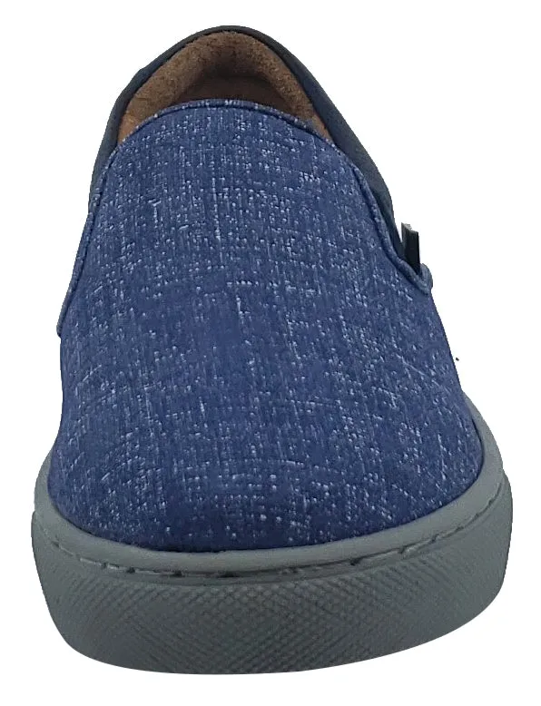 Venettini Girl's and Boy's Blue Denim Skylar Leather Slip-On Sneaker